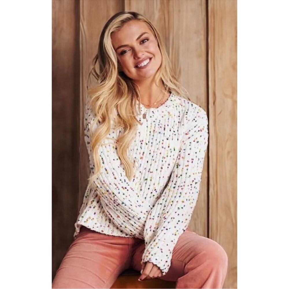 Alter’d State Chenille popcorn confetti multicolored chunky sweater